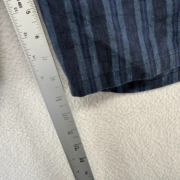 Vince Shorts Men's 32 Blue Linen Blend Lightweight Striped Elastic Waist 9 Inch - Picture 3 of 9